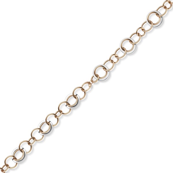 20mm Ringkette aus 585 Weißgold Rotgold 50cm