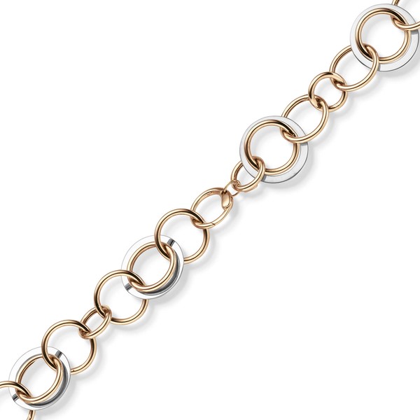 20mm Ringkette aus 585 Weißgold Rotgold 50cm