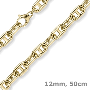 12mm Steg-Ankerkette Kette Collier Halskette aus 585 Gold Gelbgold 50cm 12mm Steg-Ankerkette Kette Collier Halskette aus 585 Gold Gelbgold 50cm