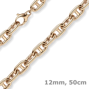 12mm Steg-Ankerkette Kette Collier Halskette aus 585 Gold Rotgold 50cm 12mm Steg-Ankerkette Kette Collier Halskette aus 585 Gold Rotgold 50cm