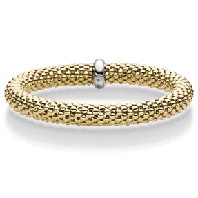 Lotus-Armband Armreif elastisch 8,5mm aus 585 Gold Gelbgold stretch flexibel