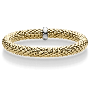 Lotus-Armband Armreif elastisch 8,5mm 750 Gold Gelbgold stretch flexibel