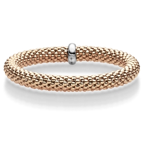Lotus-Armband Armreif elastisch 8,5mm aus 585 Gold Rotgold stretch flexibel