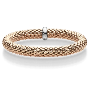Lotus-Armband Armreif elastisch 8,5mm aus 750 Gold Rotgold stretch flexibel