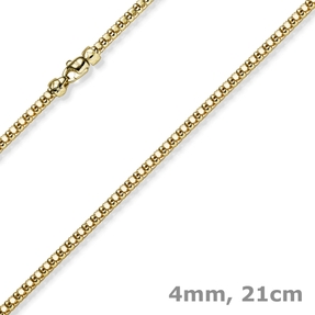 4mm Phantasiearmband Armkette Armschmuck aus 585 Gold Gelbgold glänzend 21cm