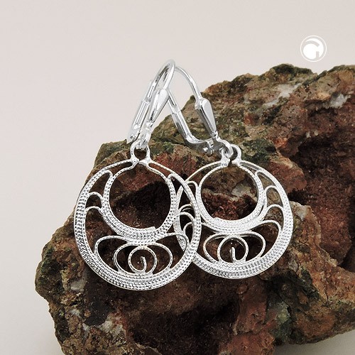 Ohrhänger mit rundem Muster orientalisch 925 Silber