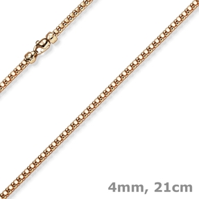 4mm Phantasiearmband Armkette Armschmuck aus 585 Gold Rotgold glänzend 21cm
