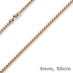 4mm Phantasiekette Halskette Collier aus 585 Gold Rotgold glänzend 50cm