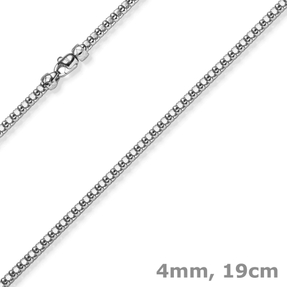 4mm Phantasiearmband Armkette Armschmuck aus 585 Gold Weißgold glänzend 19cm