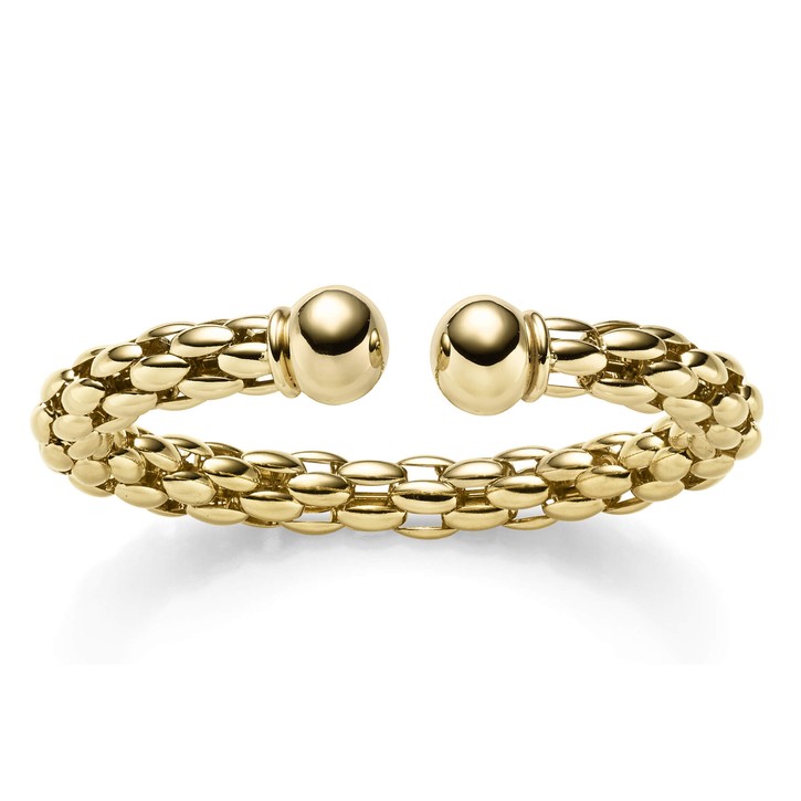 8.5mm Lotus-Armspange aus 585 Gelbgold