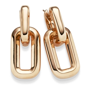 Paar Ohrringe Ohrhänger Ohrschmuck 43,5x17,5mm aus 585 Gold Rotgold glänzend