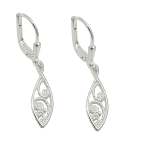 Paar Ohrringe Brisur Ohrhänger mit Muster orientalisch spitzoval 925 Silber Paar Ohrringe Brisur Ohrhänger mit Muster orientalisch spitzoval 925 Silber