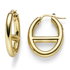 Paar Steg-Anker Creolen Ohrringe 30x23mm Ohrschmuck aus 585 Gold Gelbgold oval