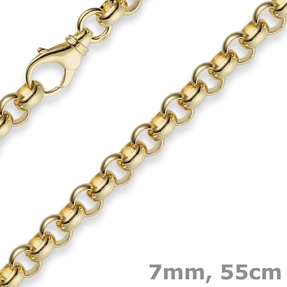 7mm Kette Collier Erbskette aus 750 Gold Gelbgold 55cm Unisex Goldkette 7mm Kette Collier Erbskette aus 750 Gold Gelbgold 55cm Unisex Goldkette