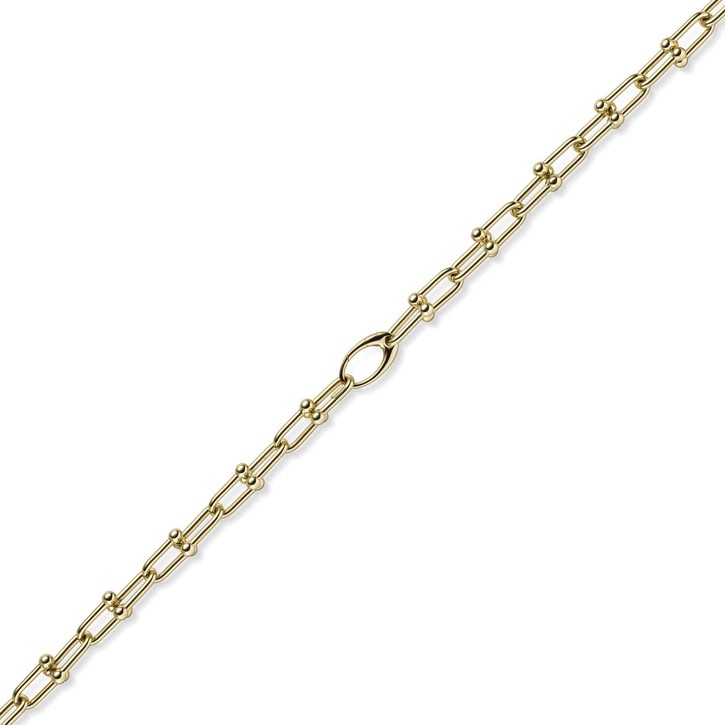 9.5mm Phantasiekette aus 750 Gelbgold 45cm