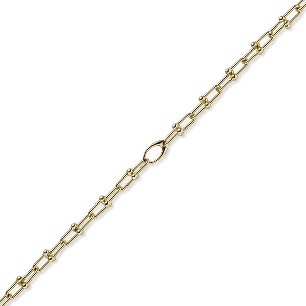 9.5mm Phantasiekette aus 750 Gelbgold 45cm