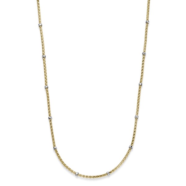 3mm Himbeer Collier mit Rollos 585 Gold gelb weiß 42cm
