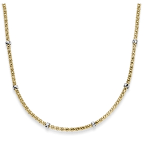 1,5mm Himbeer Collier Halskette aus 750 Gelbgold mit Rollos aus 750 Weißgold 50cm 1,5mm Himbeer Collier Halskette aus 750 Gelbgold mit Rollos aus 750 Weißgold 50cm
