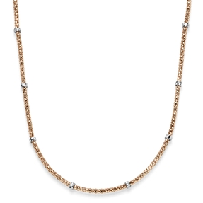 1,5mm Himbeer Collier Halskette aus 585 Rotgold mit Rollos aus 585 Weißgold 50cm 1,5mm Himbeer Collier Halskette aus 585 Rotgold mit Rollos aus 585 Weißgold 50cm