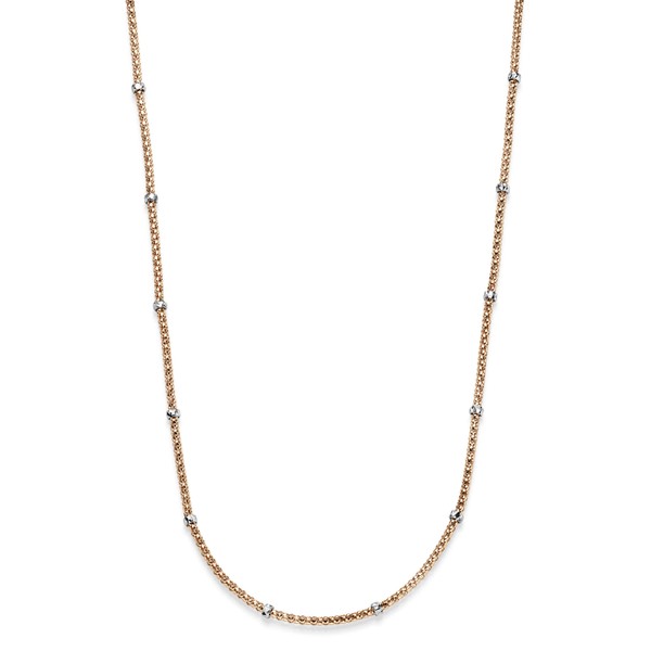 3mm Himbeer Collier mit Rollos 585 Gold rot weiß 50cm