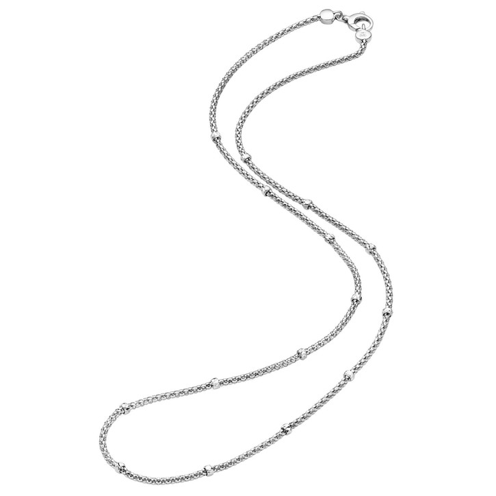 3mm Himbeer Collier mit Rollos 585 Weißgold 42cm