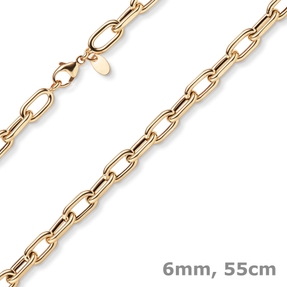 6mm Anker-Weit-Rechteck Kette Collier Halsschmuck aus 585 Gold Rotgold 55cm 6mm Anker-Weit-Rechteck Kette Collier Halsschmuck aus 585 Gold Rotgold 55cm
