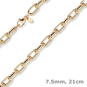7,5mm Anker-Weit-Rechteck Armband Armkette Armschmuck 585 Gold Rotgold 21cm