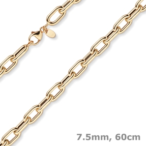 7,5mm Anker-Weit-Rechteck Kette Collier Halsschmuck aus 585 Gold Rotgold 60cm 7,5mm Anker-Weit-Rechteck Kette Collier Halsschmuck aus 585 Gold Rotgold 60cm