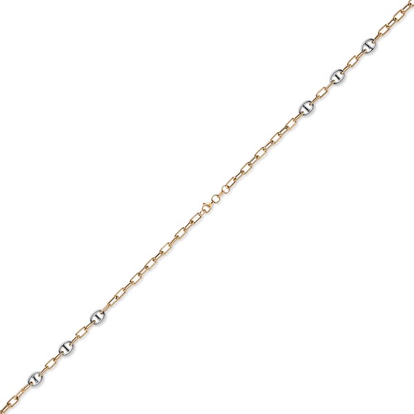 Phantasiekette aus 585 Gold weiß rot 50cm