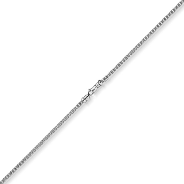 3mm Himbeer Armband aus 585 Weißgold 19cm