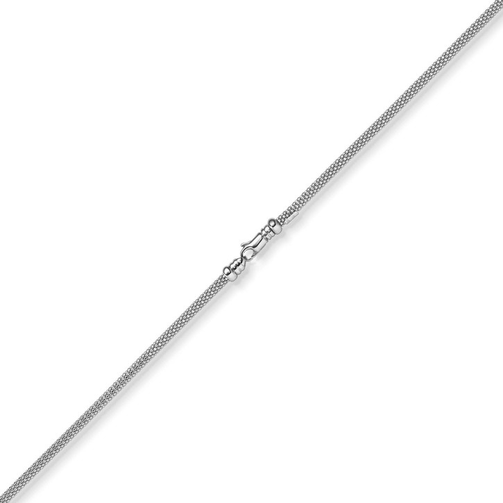 3mm Himbeer Armband aus 585 Weißgold 21cm