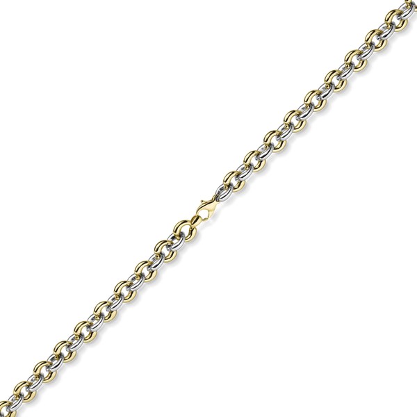 10mm Phantasiekette aus 585 Gold gelb weiß 45cm
