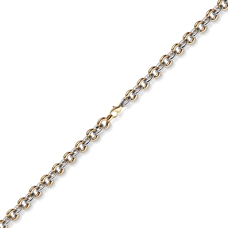 10mm Phantasiekette aus 585 Gold weiß rot 50cm