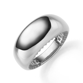 Ring Damenring mit Wölbung aus 585 Gold Weißgold Breite 10,5mm glänzend