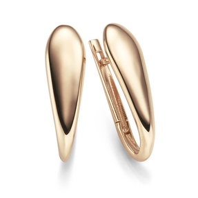 Paar Ohrringe Creolen Tropfen 25,5x7,5mm aus 585 Gold Rotgold schlicht glänzend Paar Ohrringe Creolen Tropfen 25,5x7,5mm aus 585 Gold Rotgold schlicht glänzend