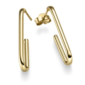 Paar Ohrringe Creolen Haken Halbcreolen 30x2mm aus 585 Gold Gelbgold glänzend Paar Ohrringe Creolen Haken Halbcreolen 30x2mm aus 585 Gold Gelbgold glänzend