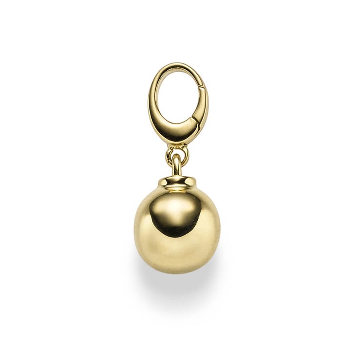 Einhänger Kugel 10mm aus 585 Gelbgold glänzend
