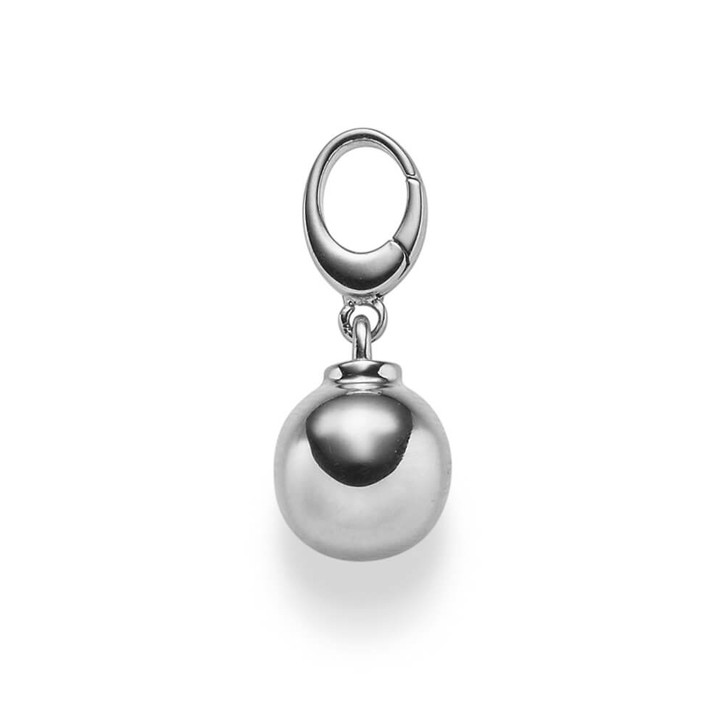 Einhänger Kugel 10mm aus 585 Weißgold glänzend