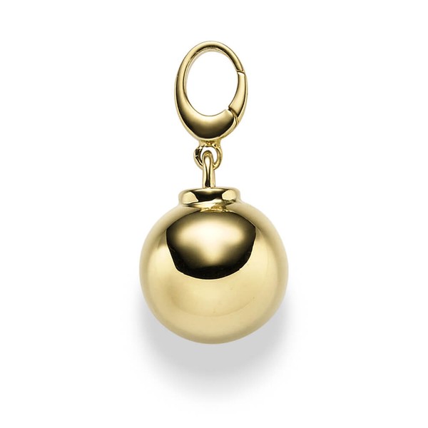 Einhänger Kugel 14mm aus 585 Gelbgold glänzend
