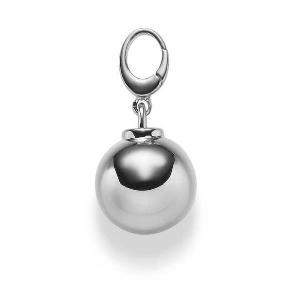 Einhänger Kugel 14mm aus 585 Weißgold glänzend