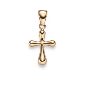 Anhänger Kreuz abgerundet 23,5x12mm aus 585 Gold Rotgold glänzend