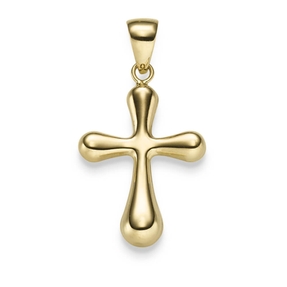 Anhänger Kreuz abgerundet 31,5x17mm aus 585 Gold Gelbgold glänzend