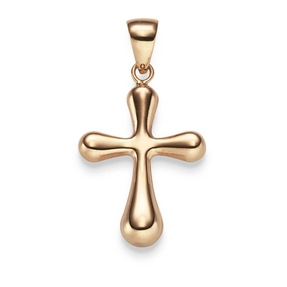 Anhänger Kreuz abgerundet 31,5x17mm aus 585 Gold Rotgold glänzend
