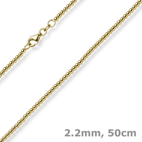 2,2mm Kugelkette Halskette Collier aus 585 Gold Gelbgold glatt poliert 50cm 2,2mm Kugelkette Halskette Collier aus 585 Gold Gelbgold glatt poliert 50cm