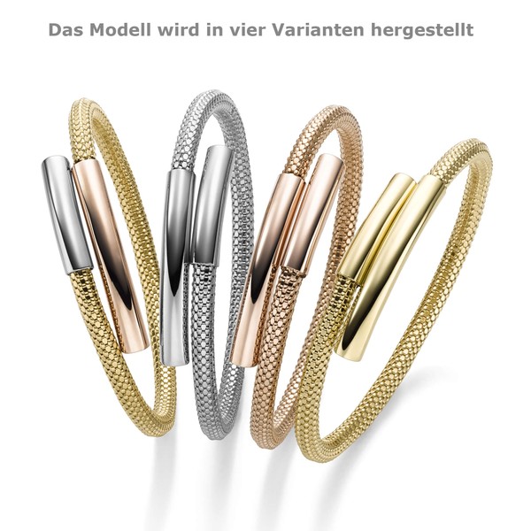 5mm Armspange aus 585 Gold gelb weiß rot glänzend