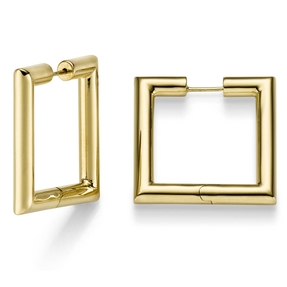 Paar quadratische Creolen 28x28mm Ohrringe Ohrschmuck aus 585 Gold Gelbgold