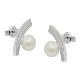 Paar Ohrstecker Stecker Ohrringe Ohrschmuck Bogen mit Kristallperle 925 Silber Paar Ohrstecker Stecker Ohrringe Ohrschmuck Bogen mit Kristallperle 925 Silber