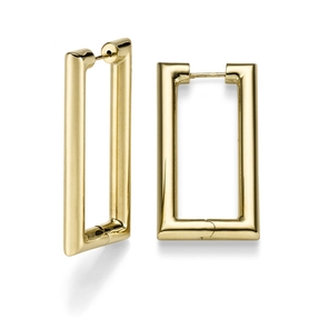 Paar rechteckige Creolen 19x38,5mm Ohrringe Ohrschmuck aus 585 Gold Gelbgold