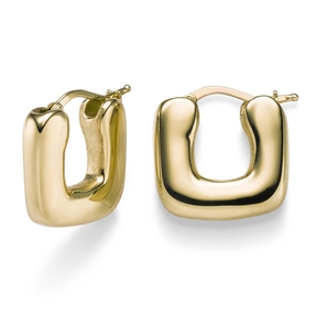 Paar quadratische Creolen 18,5x18,5mm Ohrringe aus 585 Gold Gelbgold glänzend Paar quadratische Creolen 18,5x18,5mm Ohrringe aus 585 Gold Gelbgold glänzend