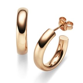 Paar Halbcreolen Creolen-Stecker 18x4mm aus 585 Gold Rotgold rund glänzend Paar Halbcreolen Creolen-Stecker 18x4mm aus 585 Gold Rotgold rund glänzend